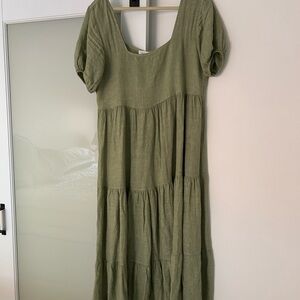 Beachwood Baby Green Tiered Dress